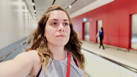 POV Video Call from Airport Arrival Hall