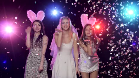 three women celebrating at a hen party