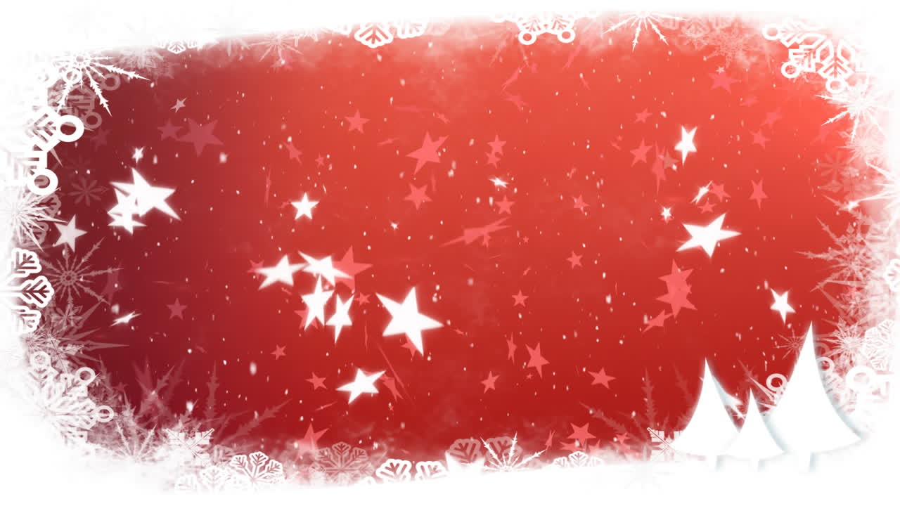 nieve cayendo sobre un fondo rojo