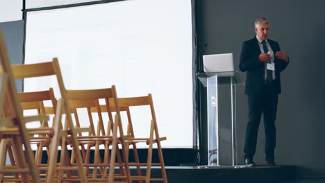 presentatie op een bedrijfsconferentie