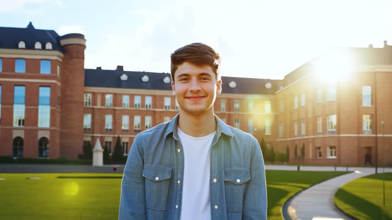 Studente felice nel campus