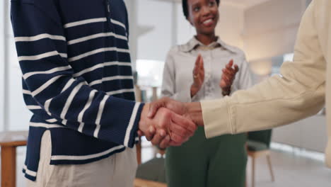 business handshake at office