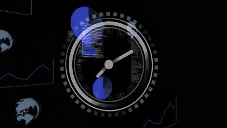 animation of data processing over clock