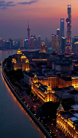shanghai cityscape at twilight