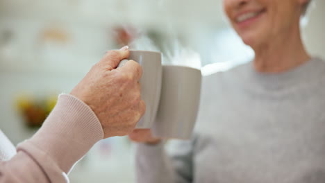 Zuhause,-ältere-Frauen-Und-Kaffee-Mit-Einem-Gespräch