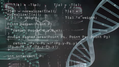 la animación muestra el procesamiento de datos sobre cadenas de adn