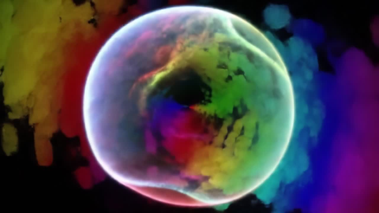 Observe the captivating movements and colors within a plasma sphere as the light interacts with the energetic currents. The scene is filled with vibrant hues and dynamic patterns.