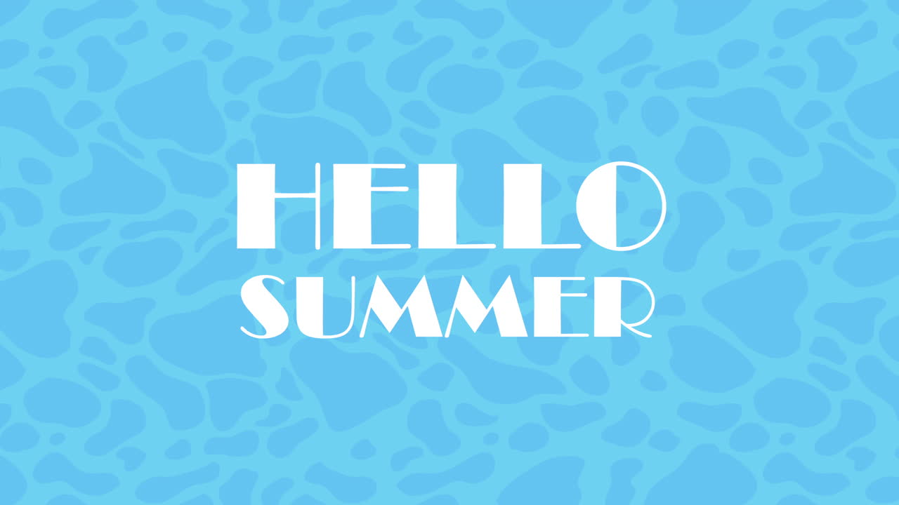 hello summer lettering in water animated