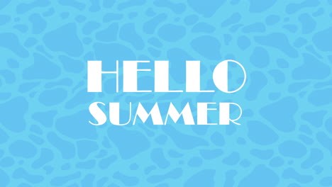 hello summer lettering in water animated