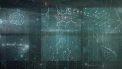 Animation of data processing over server room