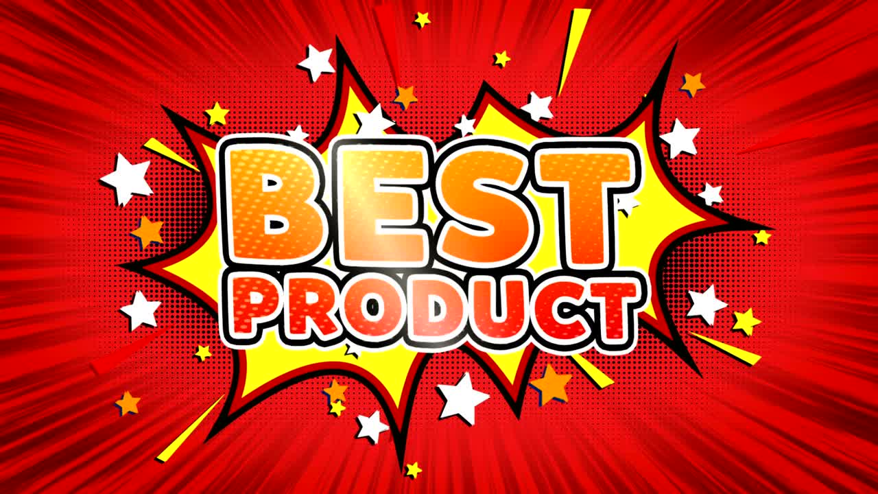 최고의 제품 단어 레트로 만화 버블 원활한 루프