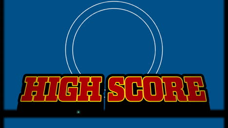 animation of high score on blue background with tape reel