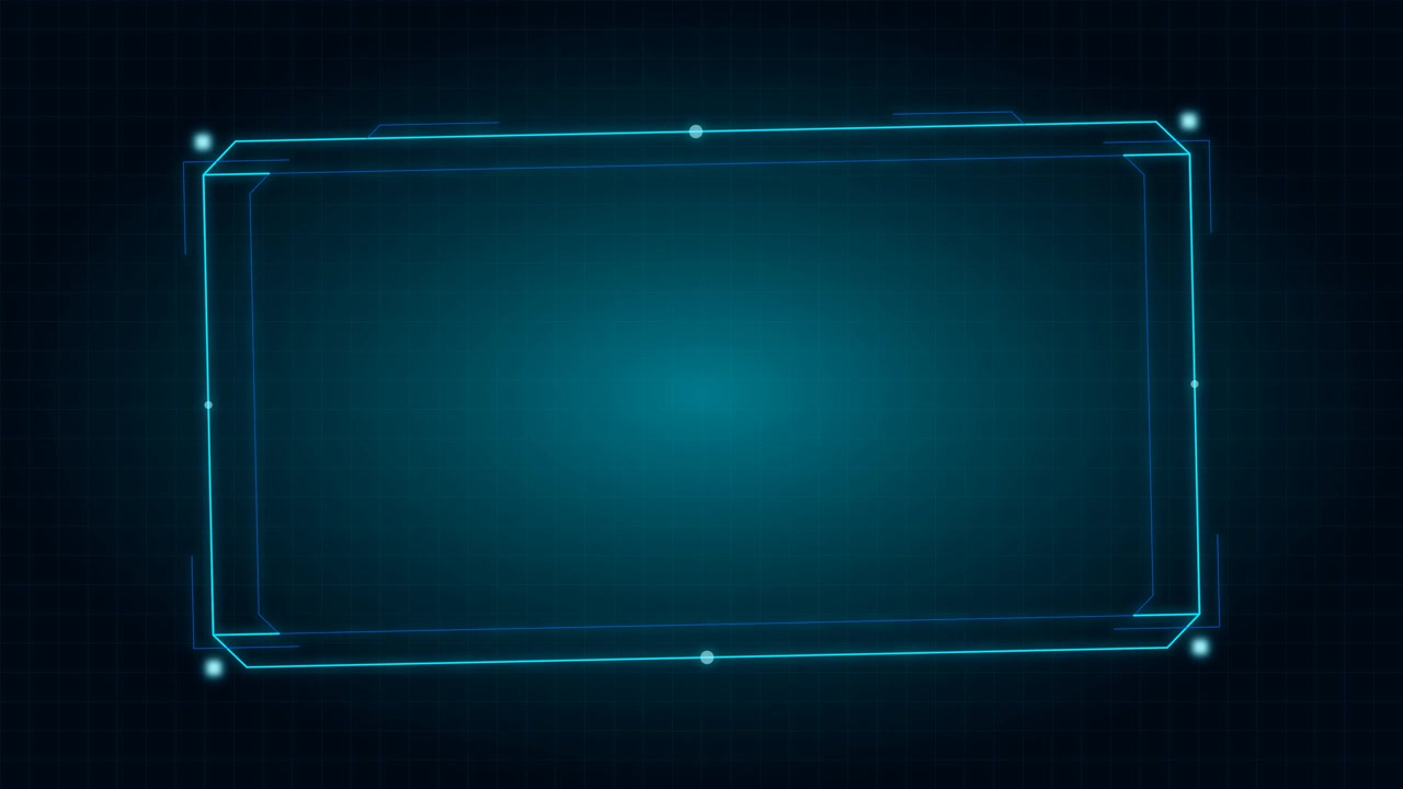 Cornice dell'interfaccia HUD digitale che si espande su sfondo scuro