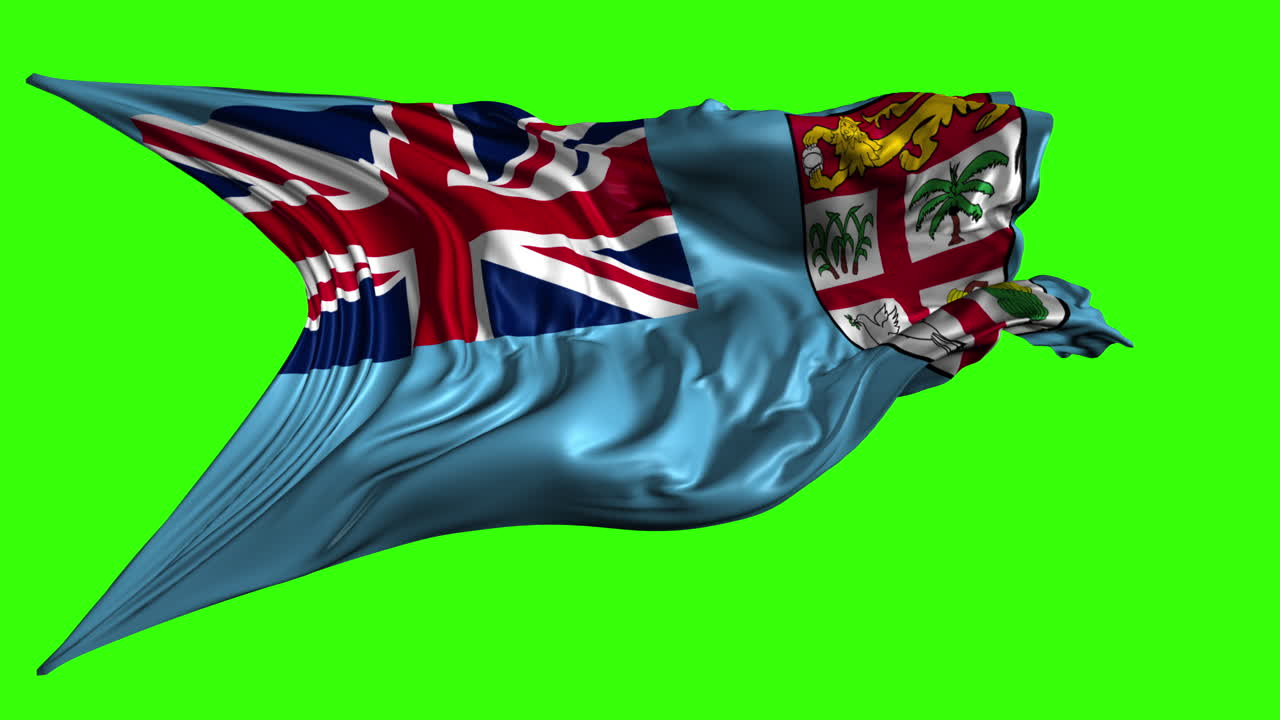 Flag of Fiji on Green Screen