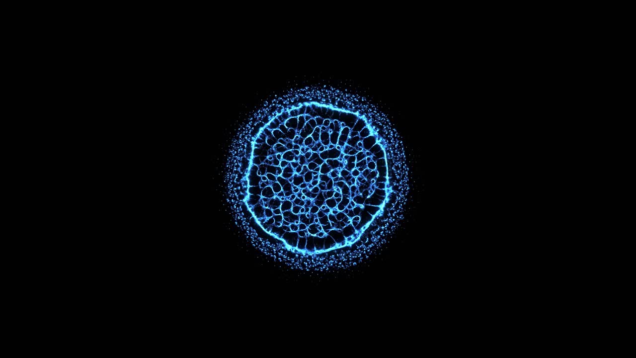 red neuronal orgánica de micelio azul en crecimiento