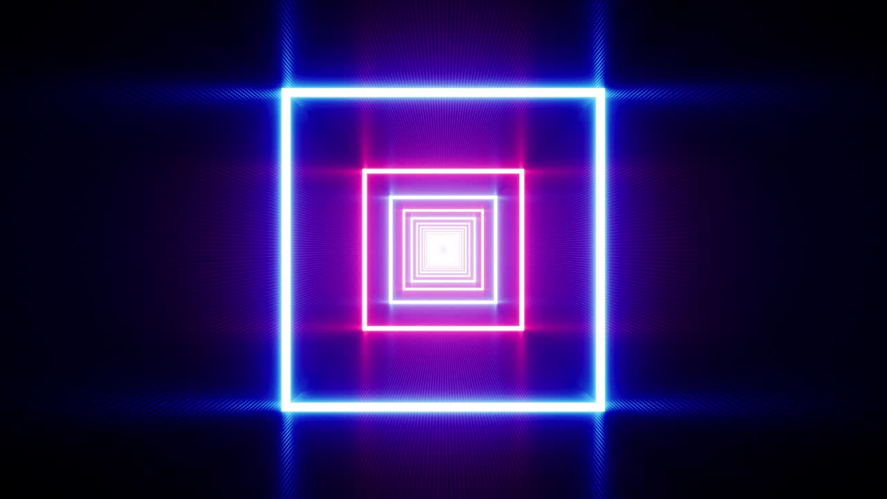 Red and Blue Square Neon Flicker Lights VJ Loop