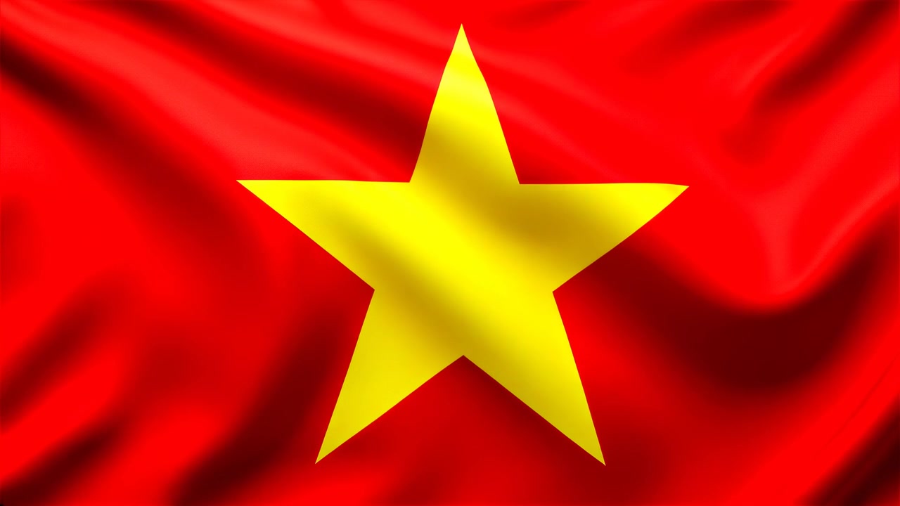 Bandera de Vietnam ondeando con textura de tela suave