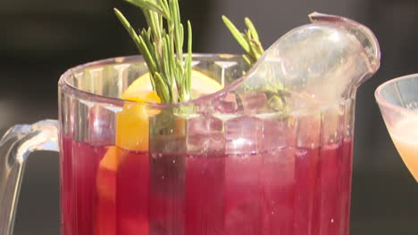 colorful refreshing drink in pitcher