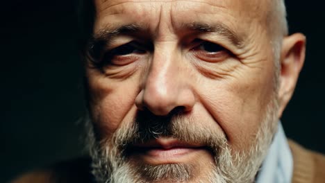 retrato en primer plano de un hombre mayor serio