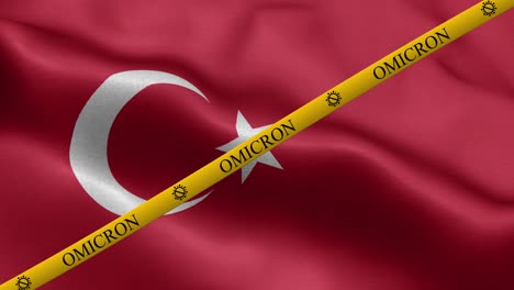 variante omicron y franja de prohibición en la bandera de turquía - bandera de turquía