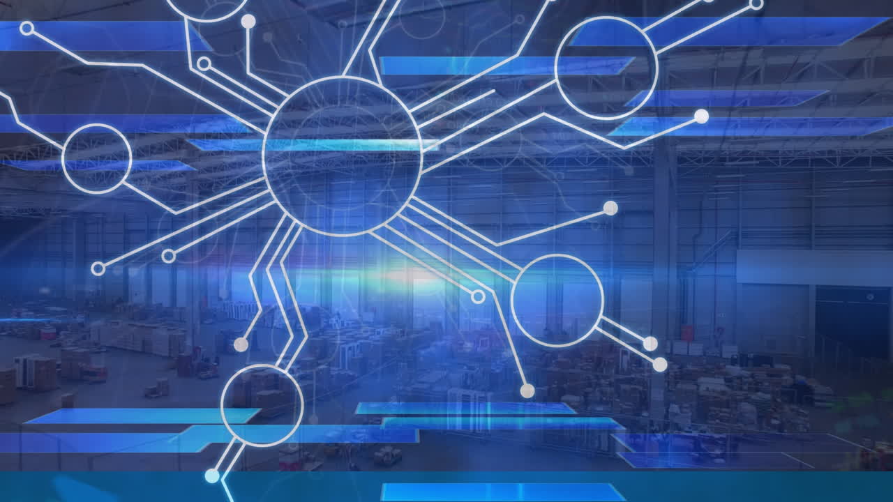 파란 불과 창고에 대한 연결의 애니메이션