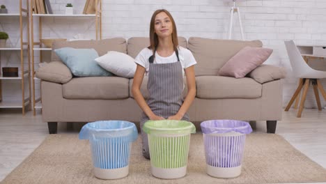 woman recycling waste