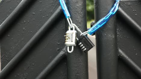 date door was locked with padlocks and chains