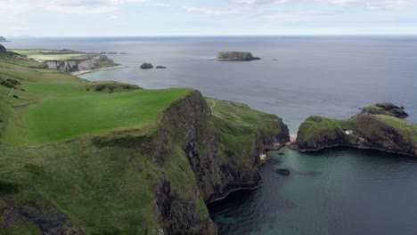 carrick-a-rede rope bridge, part of the causeway coastal route on the north coast of northern ireland