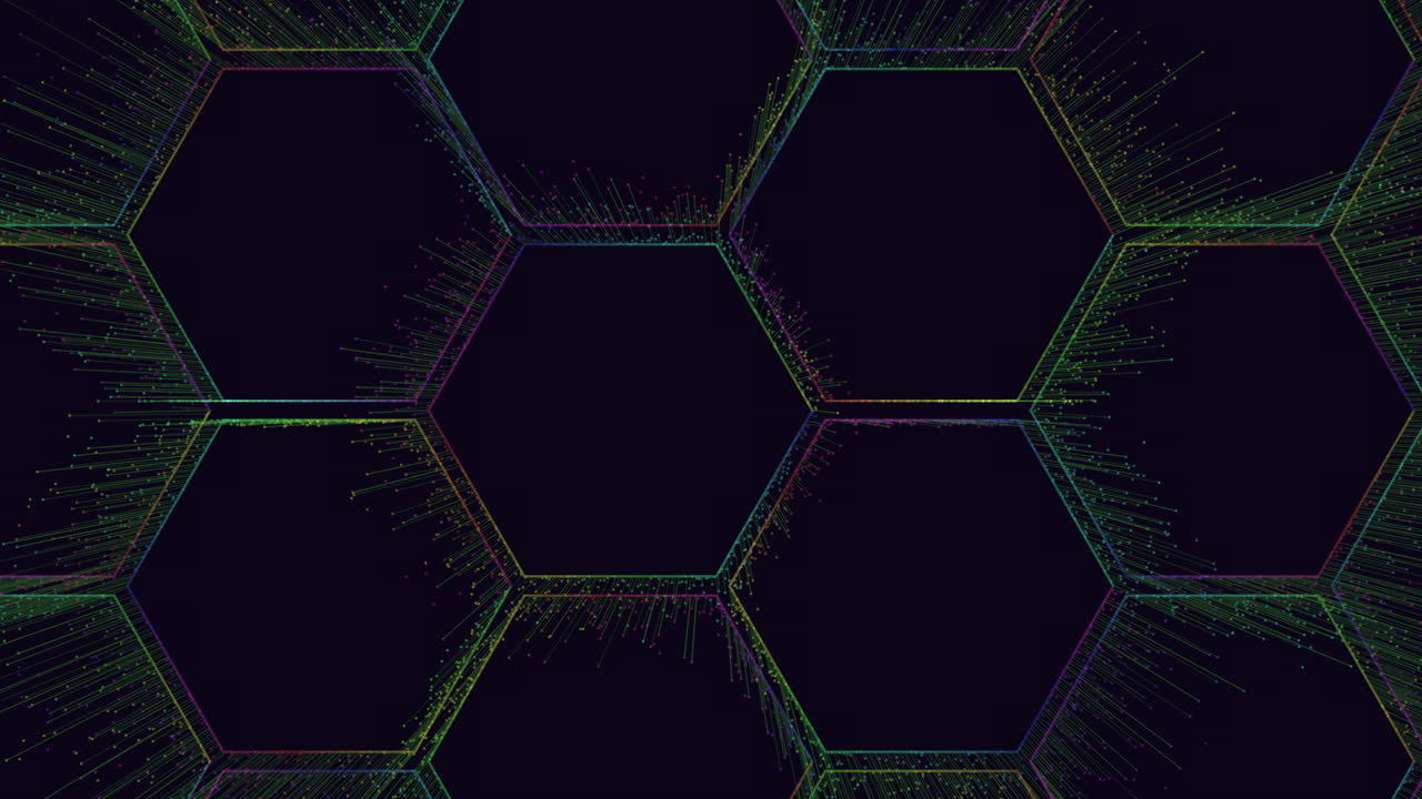 patrón hexagonal colorido con líneas intrigantes