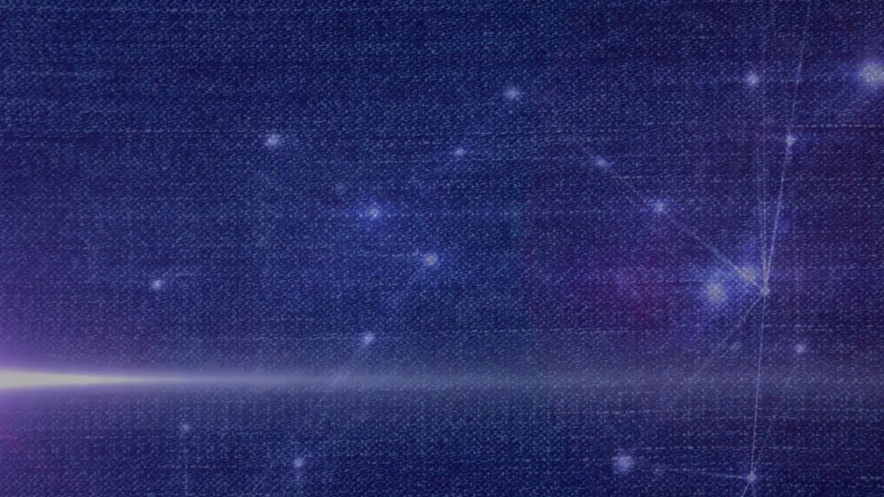 보라색 배경 위의 연결 네트워크의 애니메이션