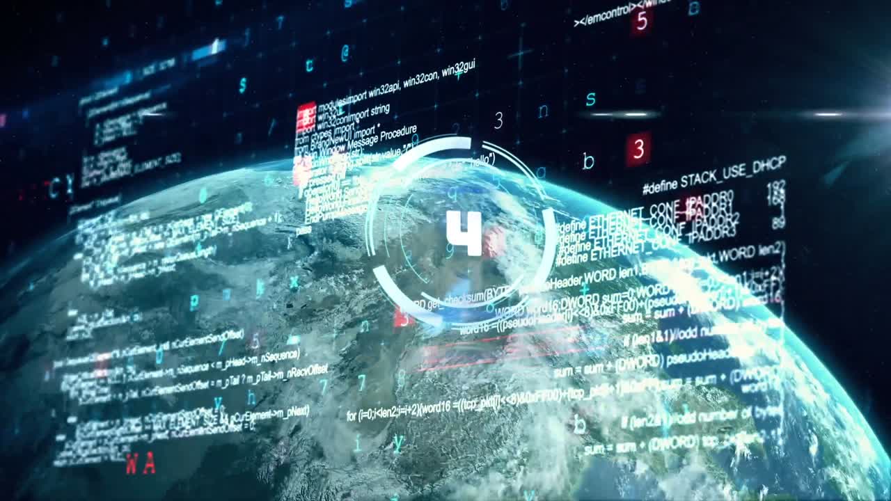 animación del alcance con cuenta atrás y procesamiento de datos en pantallas