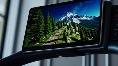 virtual mountain hiking on treadmill
