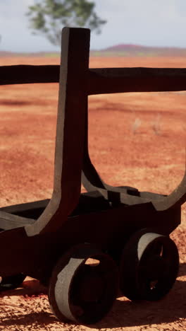 rusty mining cart in the outback