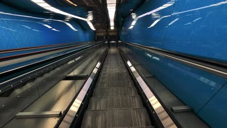 a ride through naples subway escalator