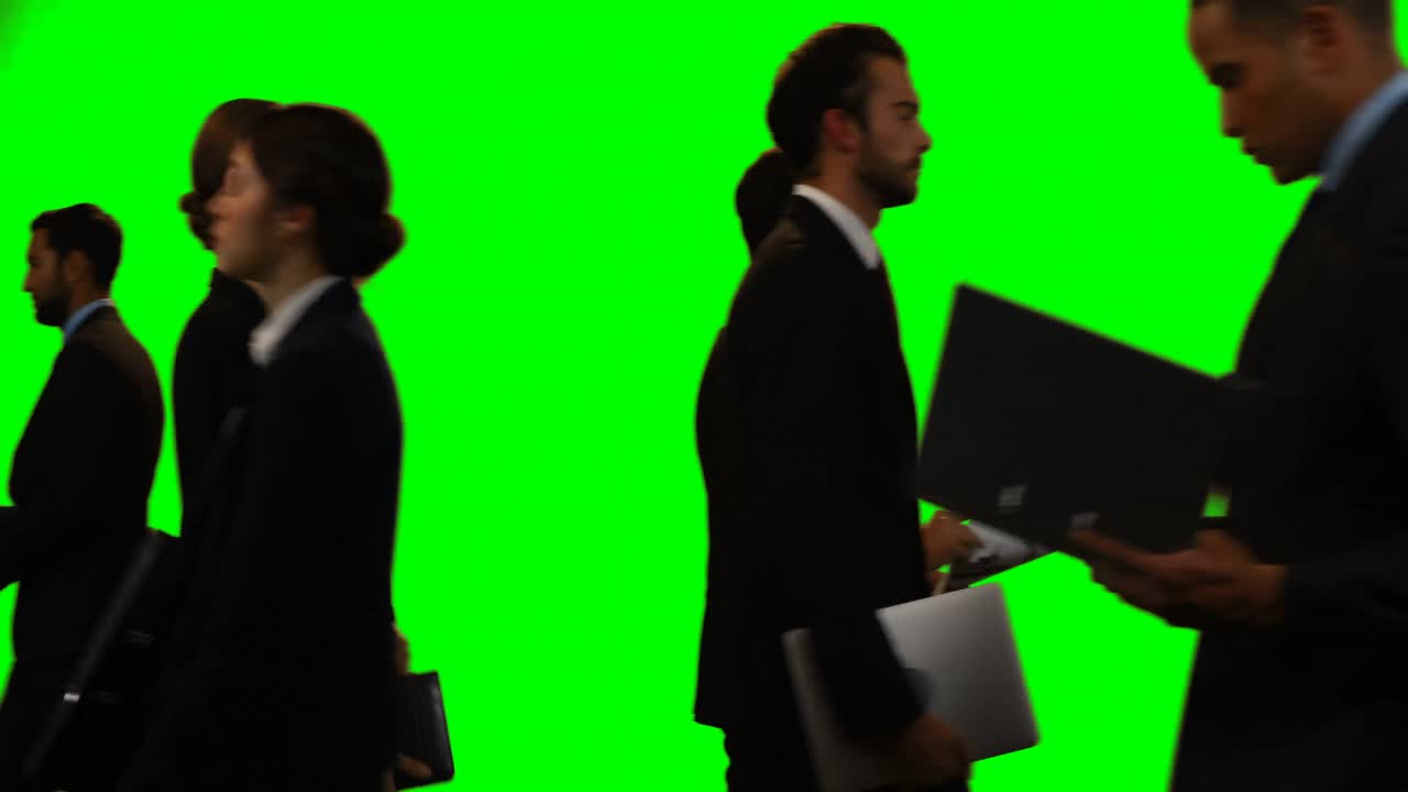 Businesspeople walking and doing various activities