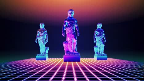 retro 80s neon sculptures