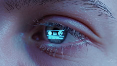 close-up of a futuristic eye
