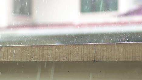 imágenes en 4k de gotas de lluvia tropical cayendo.
