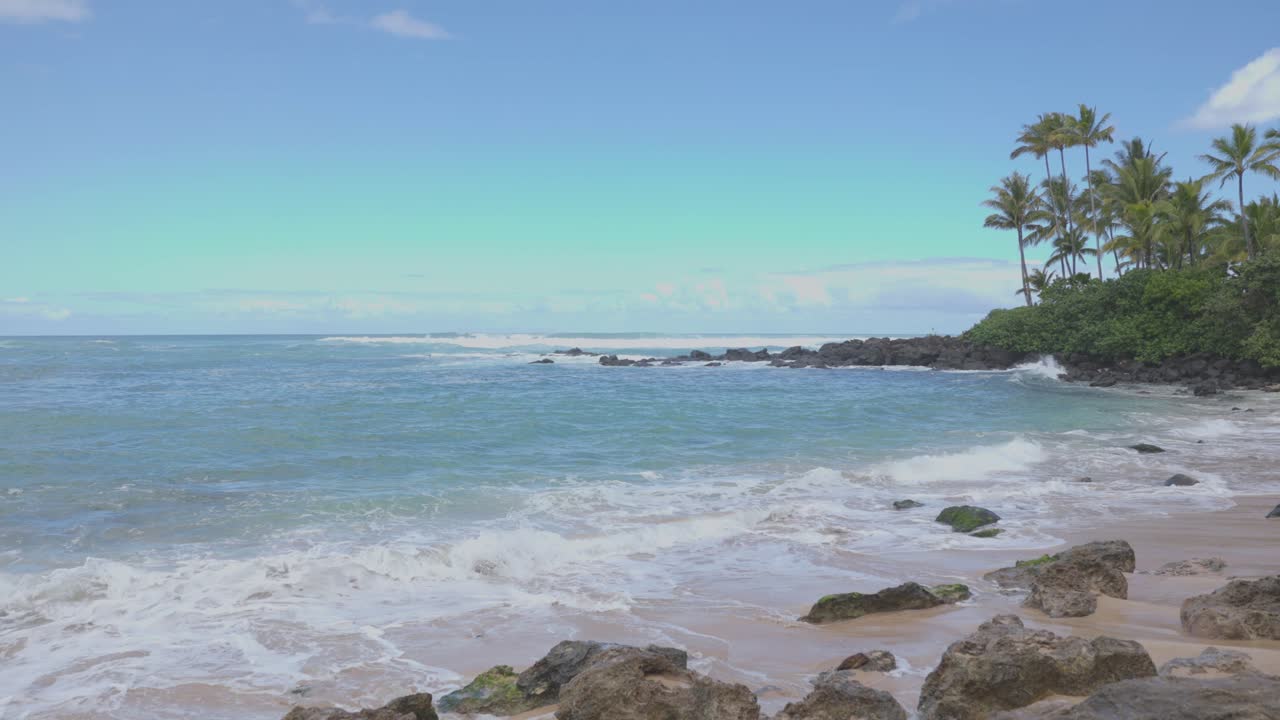 Ombak Pantai Laut Oahu, Hawaii