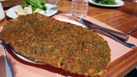 lahmacun is a traditional food insome countries in asia