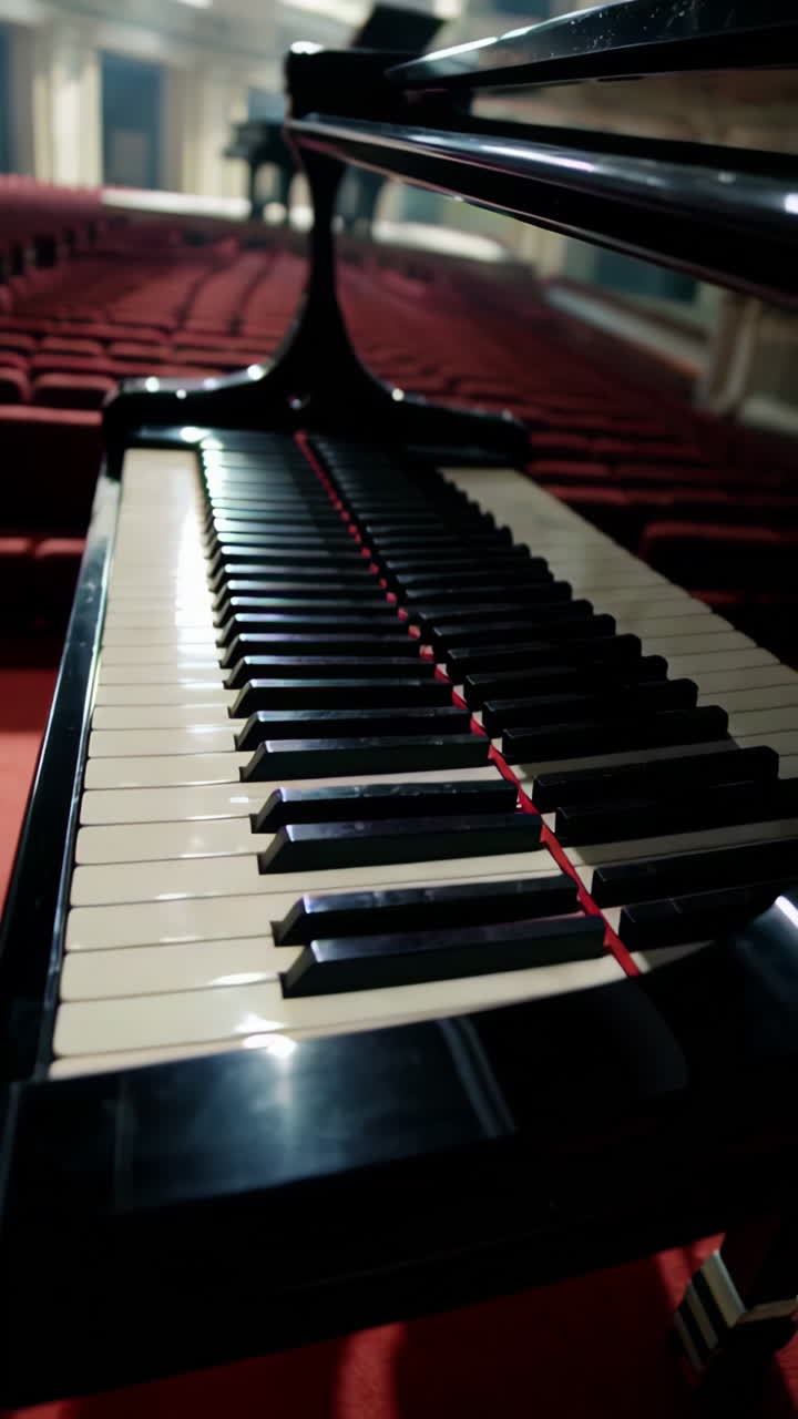 Grand Piano in a Beautiful Concert Hall