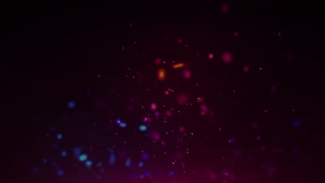 manchas rosadas y azules de luces que se mueven contra un fondo negro