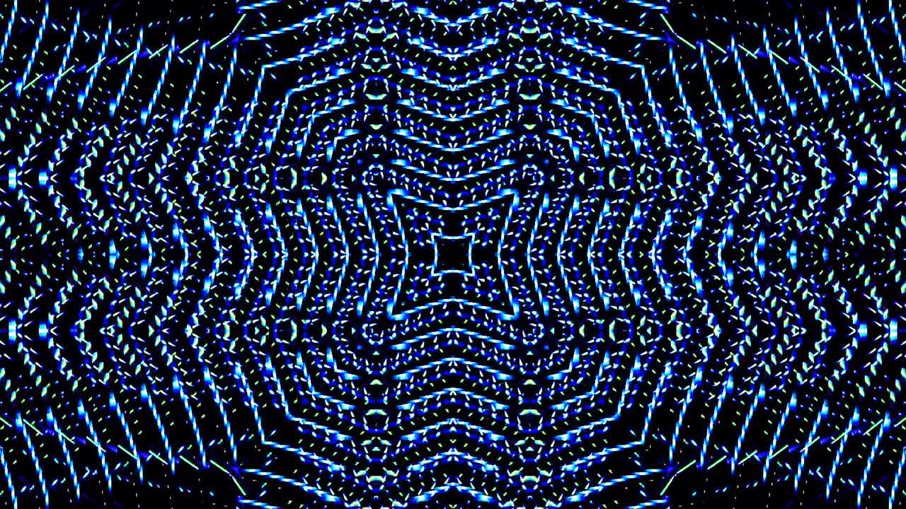 shining bright lines set blue wave motion, colorful, on black background