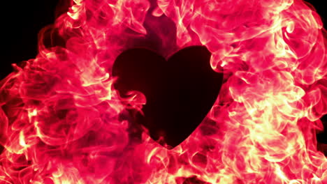 llama roja de fuego quemando alrededor de un corazón