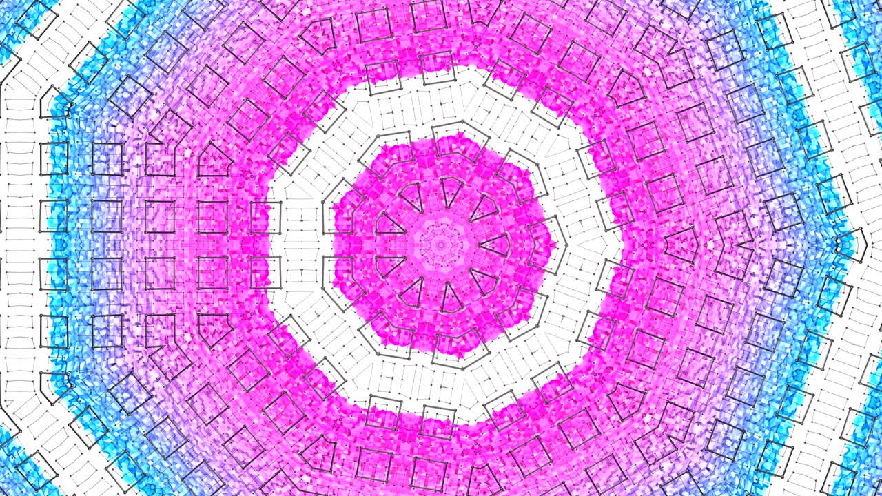 4k low poly background animation in loop. Seamless 3d animation in modern geometric low poly style with gradient colors. Creative simple blue red background. V 2 circular structure with grid