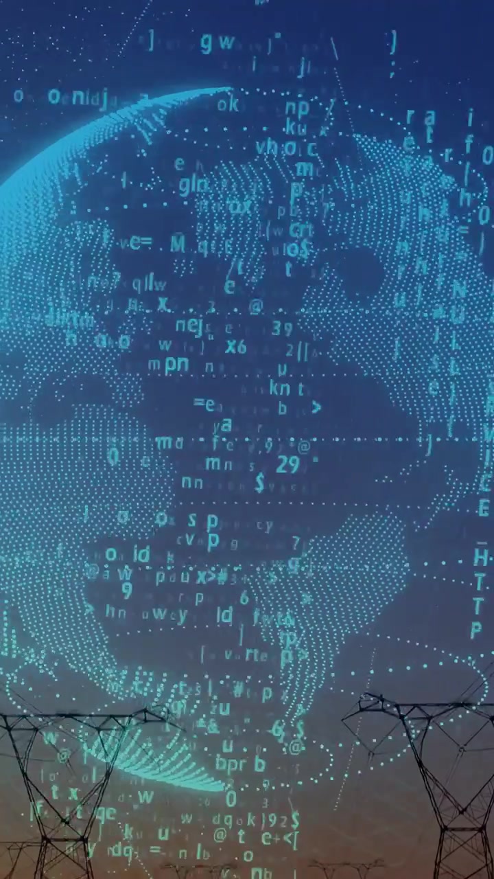 Vertical video: Holo globe responding to live code, rotating, revealing pylons, mapping grid