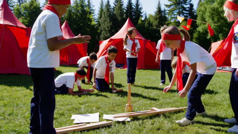 children playing games at a summer camp