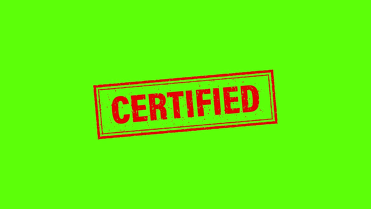 Certified red business template. Logo design. Motion graphics.