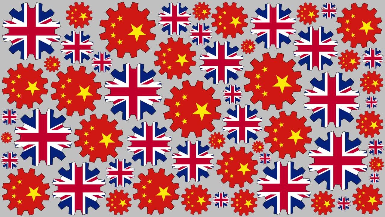 중국과 영국 발 기어 회전 배경