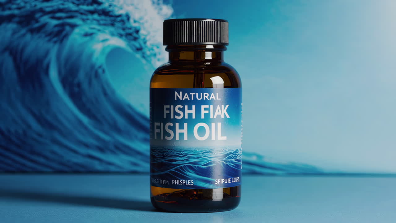 Integratori di olio di pesce e flaconi